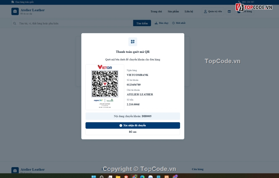 web bán đồ da,web bán hàng,Code bán hàng